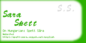 sara spett business card